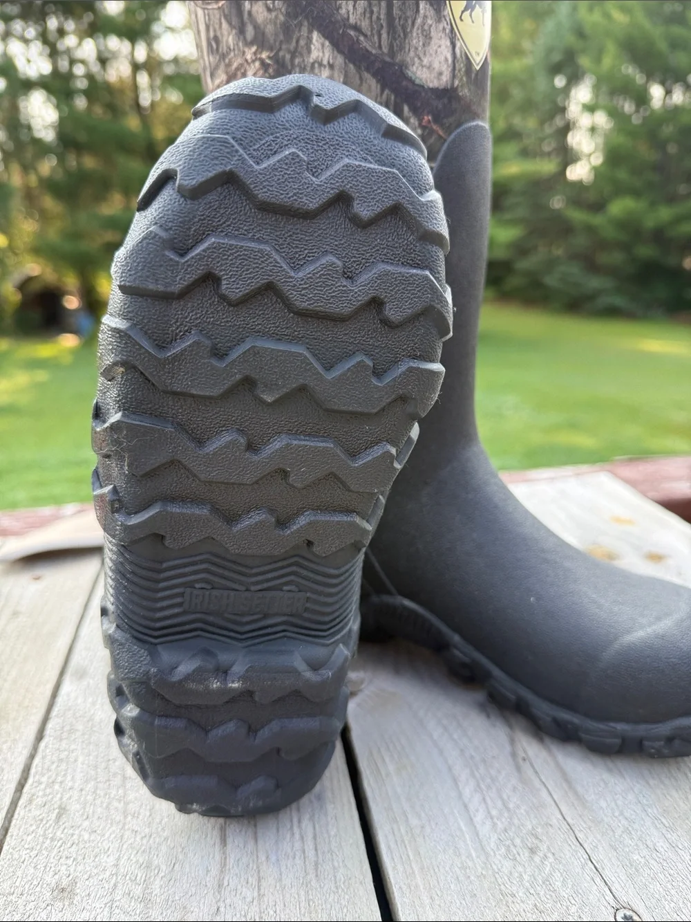 Irish Setter Realtree Camo and Black Waterproof Hunting Boots